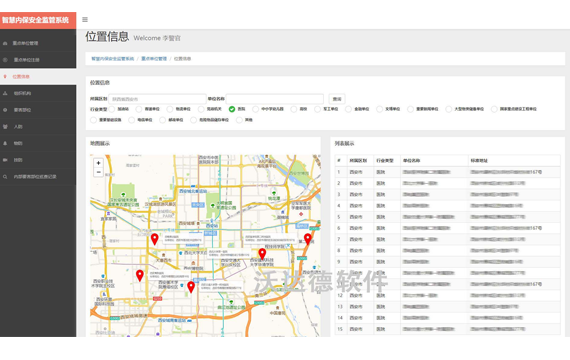 智慧内保信息管理系统_智慧内保安全监管系统_重点单位管理_位置信息